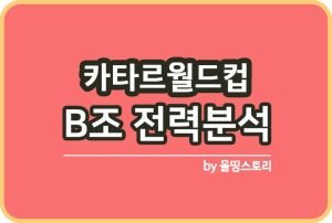 카타르월드컵 B조 경기시간 주요선수 전력분석 경기일정_썸네일