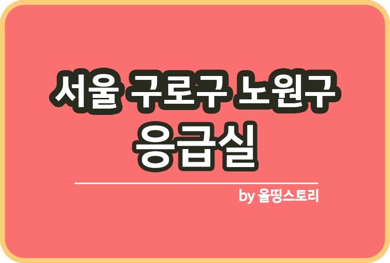 서울 구로구 노원구 응급실 주소 야간병원_썸네일